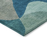 Addison Chantille ACN2141 Abstract Machine Made Transitional Teal Rug