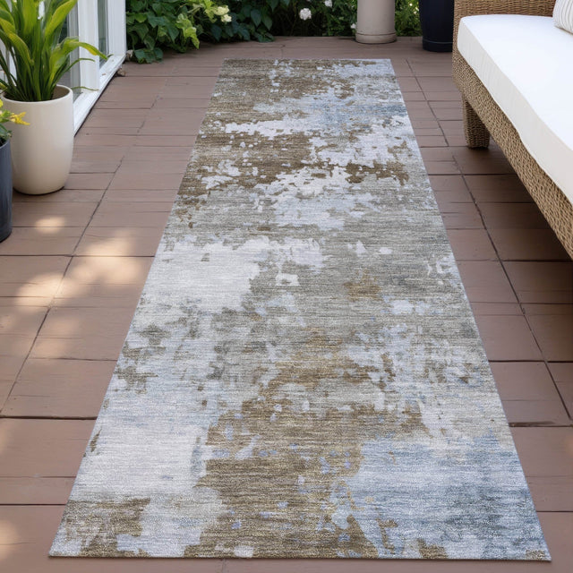 Addison Chantille ACN2142 Abstract Machine Made Transitional Chocolate Rug
