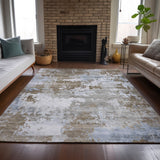 Addison Chantille ACN2142 Abstract Machine Made Transitional Chocolate Rug