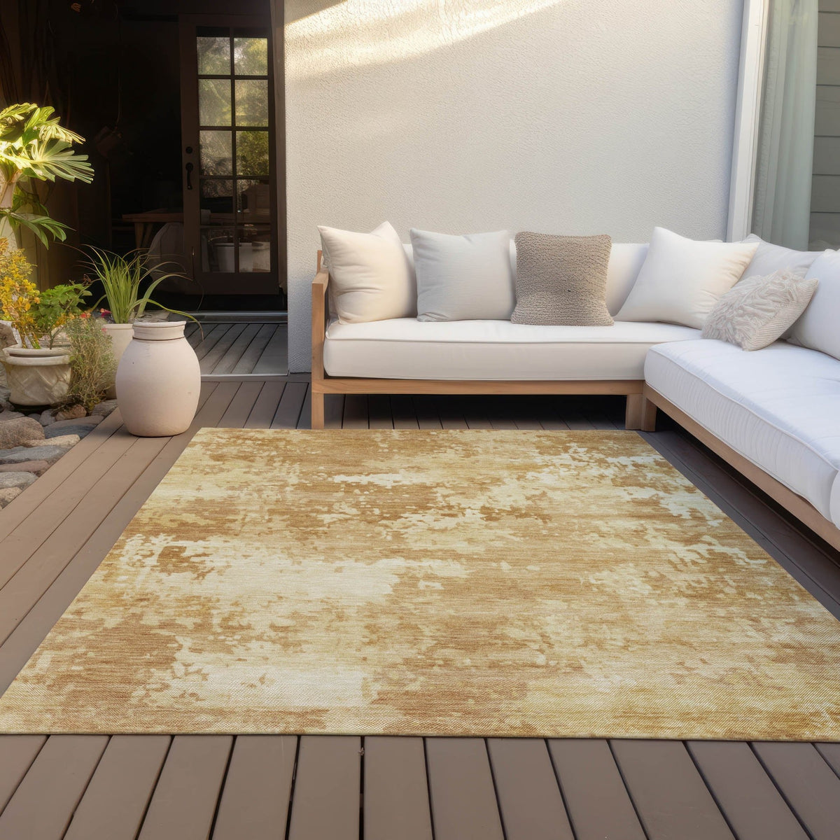Addison Chantille ACN2142 Abstract Machine Made Transitional Copper Rug
