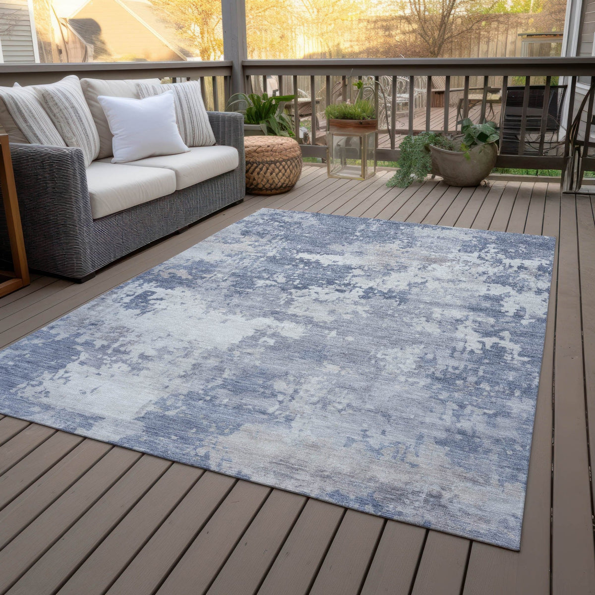 Addison Chantille ACN2142 Abstract Machine Made Transitional Denim Rug