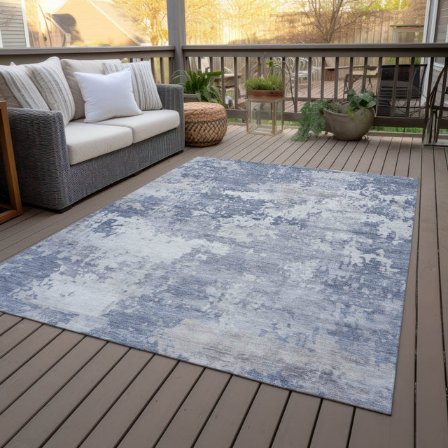 Addison Chantille ACN2142 Abstract Machine Made Transitional Denim Rug