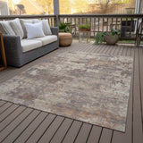 Addison Chantille ACN2143 Abstract Machine Made Transitional Brown Rug