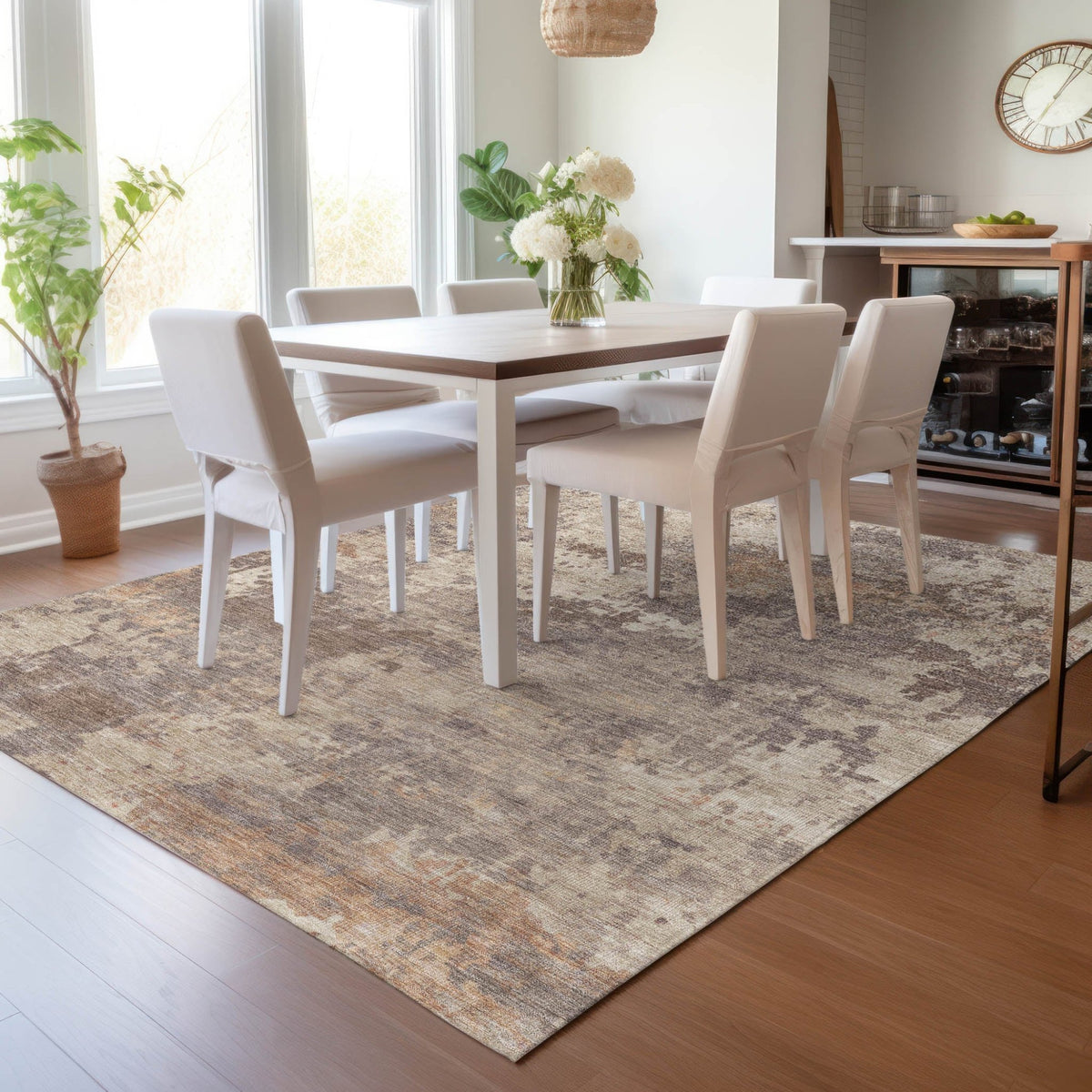 Addison Chantille ACN2143 Abstract Machine Made Transitional Brown Rug