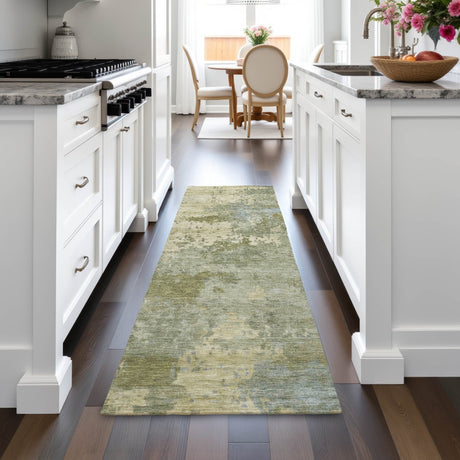 Addison Chantille ACN2143 Abstract Machine Made Transitional Green Rug