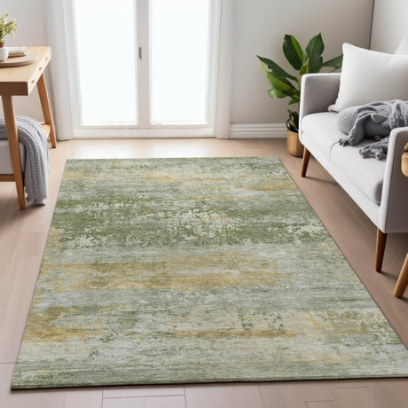 Addison Chantille ACN2146 Abstract Machine Made Transitional Aloe Rug