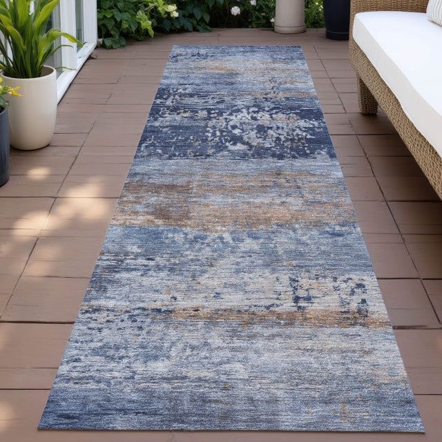 Addison Chantille ACN2146 Abstract Machine Made Transitional Blue Rug