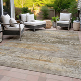 Addison Chantille ACN2146 Abstract Machine Made Transitional Brown Rug