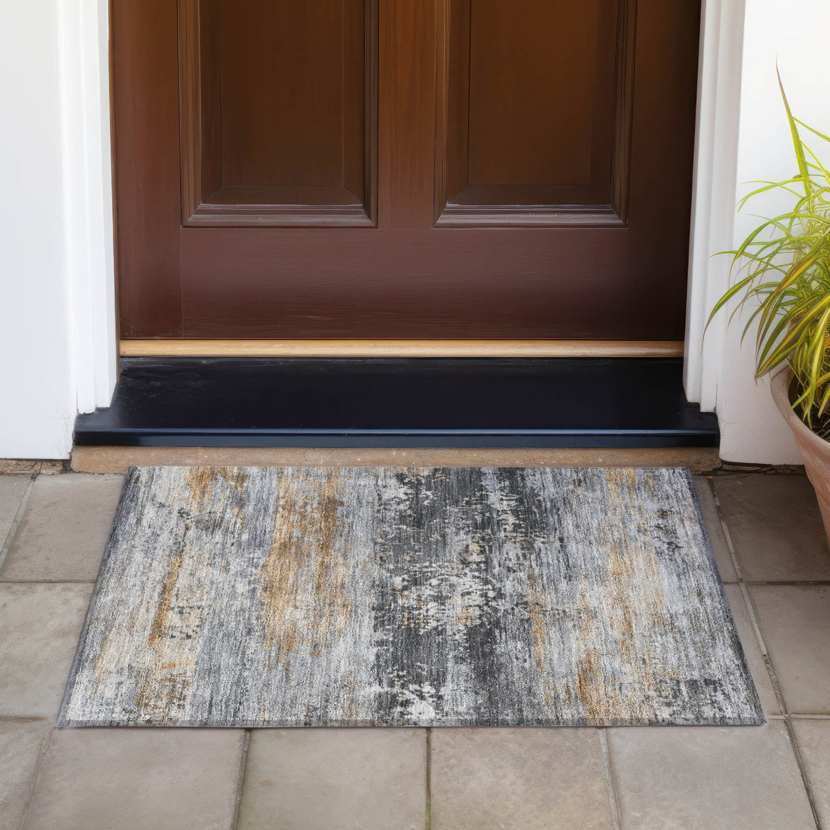 Addison Chantille ACN2146 Abstract Machine Made Transitional Gray Rug