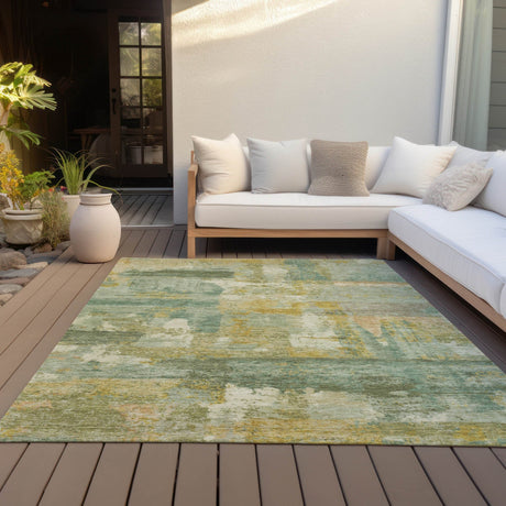 Addison Chantille ACN2147 Abstract Machine Made Transitional Green Rug