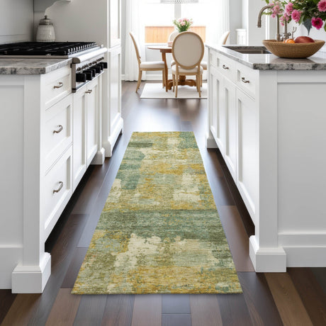 Addison Chantille ACN2147 Abstract Machine Made Transitional Green Rug