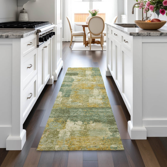 Addison Chantille ACN2147 Abstract Machine Made Transitional Green Rug