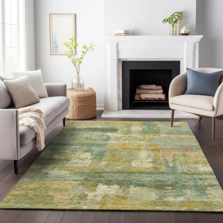 Addison Chantille ACN2147 Abstract Machine Made Transitional Green Rug