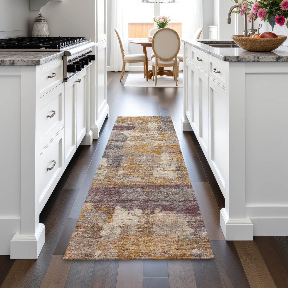 Addison Chantille ACN2147 Abstract Machine Made Transitional Rust Rug
