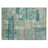 Addison Chantille ACN2147 Abstract Machine Made Transitional Teal Rug