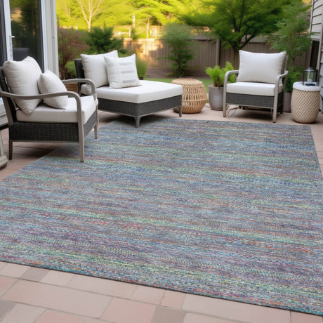 Addison Chantille ACN2148 Stripes Machine Made Transitional Blue Rug