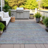 Addison Chantille ACN2148 Stripes Machine Made Transitional Blue Rug