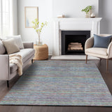 Addison Chantille ACN2148 Stripes Machine Made Transitional Blue Rug