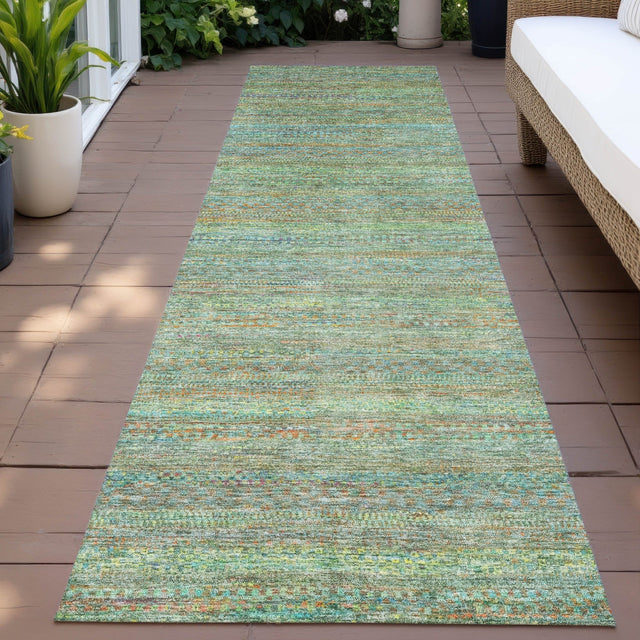Addison Chantille ACN2148 Stripes Machine Made Transitional Green Rug