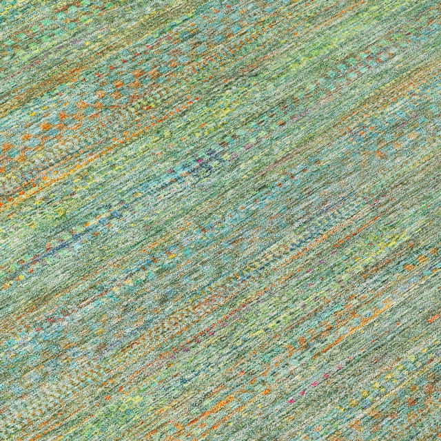 Addison Chantille ACN2148 Stripes Machine Made Transitional Green Rug