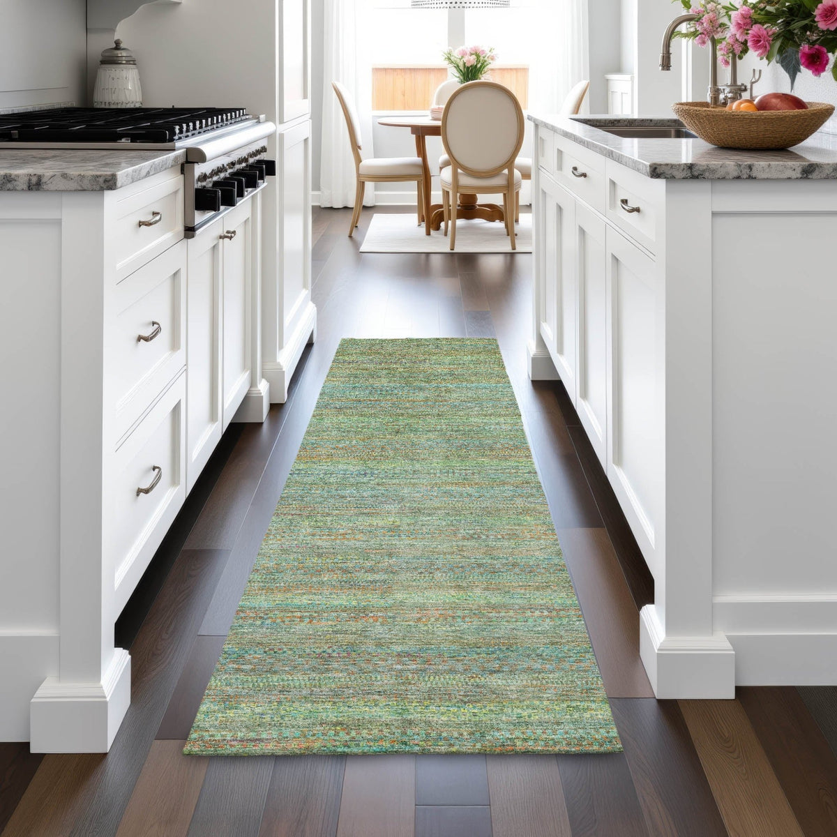 Addison Chantille ACN2148 Stripes Machine Made Transitional Green Rug