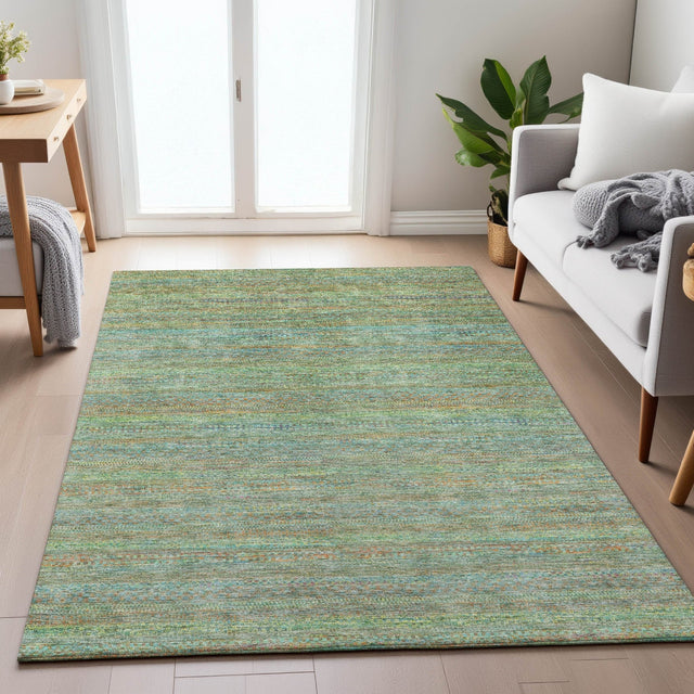 Addison Chantille ACN2148 Stripes Machine Made Transitional Green Rug