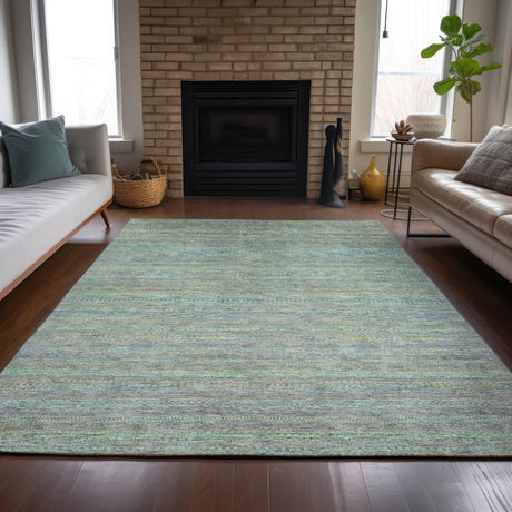 Addison Chantille ACN2148 Stripes Machine Made Transitional Pewter Rug