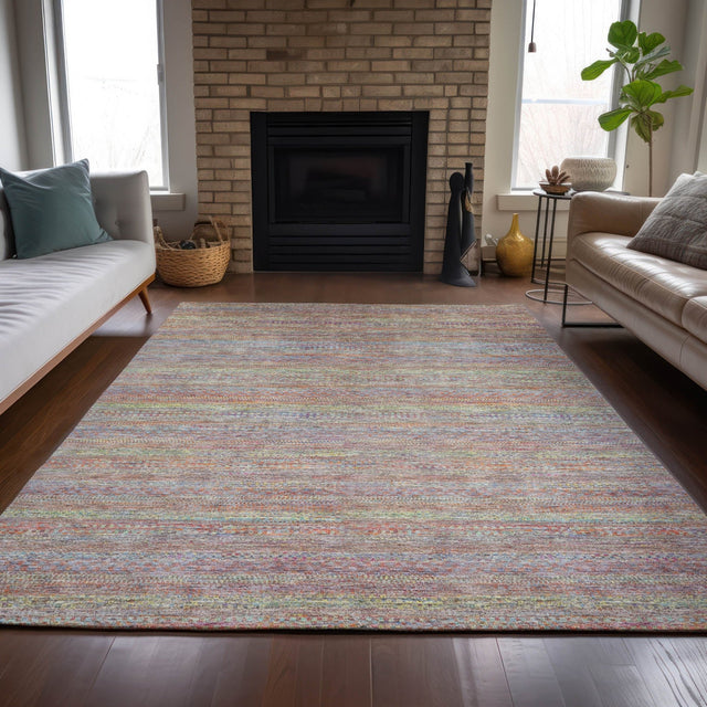 Addison Chantille ACN2148 Stripes Machine Made Transitional Terracotta Rug
