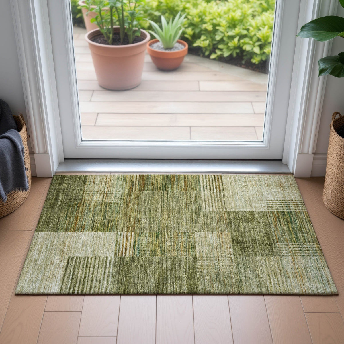 Addison Chantille ACN2149 Geometric Machine Made Transitional Aloe Rug