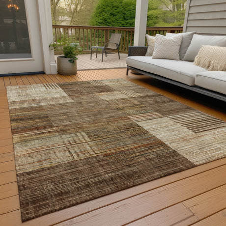 Addison Chantille ACN2149 Geometric Machine Made Transitional Brown Rug