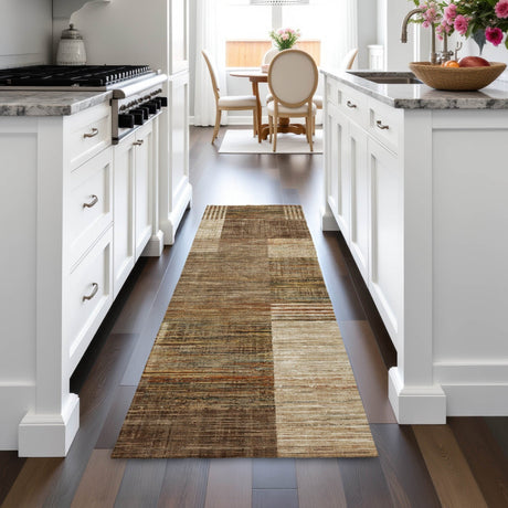 Addison Chantille ACN2149 Geometric Machine Made Transitional Brown Rug