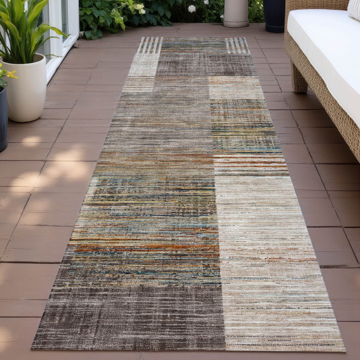 Addison Chantille ACN2149 Geometric Machine Made Transitional Taupe Rug