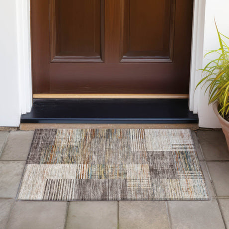 Addison Chantille ACN2149 Geometric Machine Made Transitional Taupe Rug
