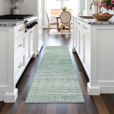Addison Chantille ACN2150 Stripes Machine Made Transitional Aqua Rug