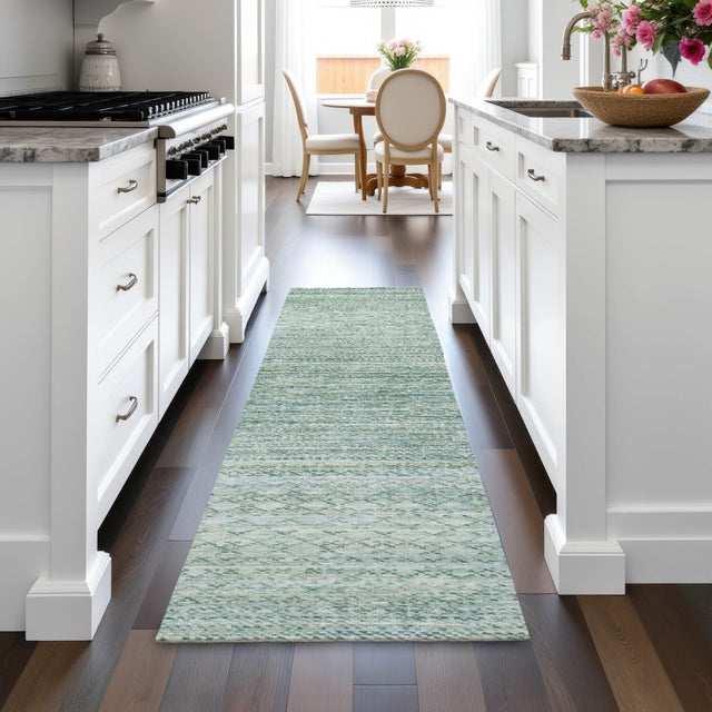 Addison Chantille ACN2150 Stripes Machine Made Transitional Aqua Rug