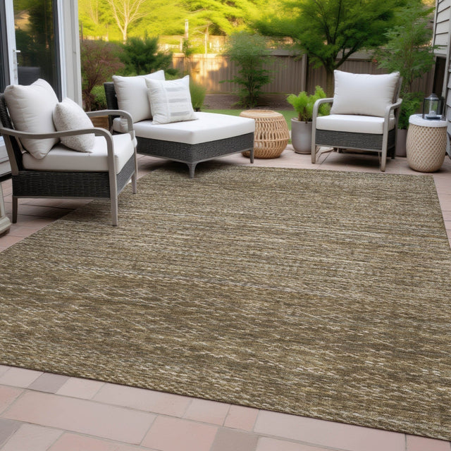 Addison Chantille ACN2150 Stripes Machine Made Transitional Chocolate Rug