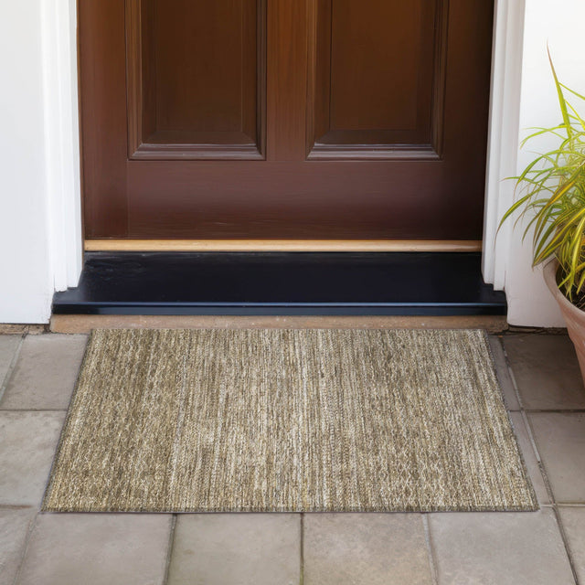 Addison Chantille ACN2150 Stripes Machine Made Transitional Chocolate Rug