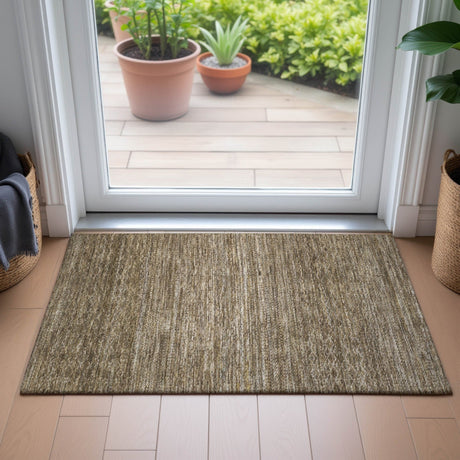 Addison Chantille ACN2150 Stripes Machine Made Transitional Chocolate Rug
