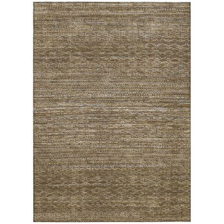 Addison Chantille ACN2150 Stripes Machine Made Transitional Chocolate Rug