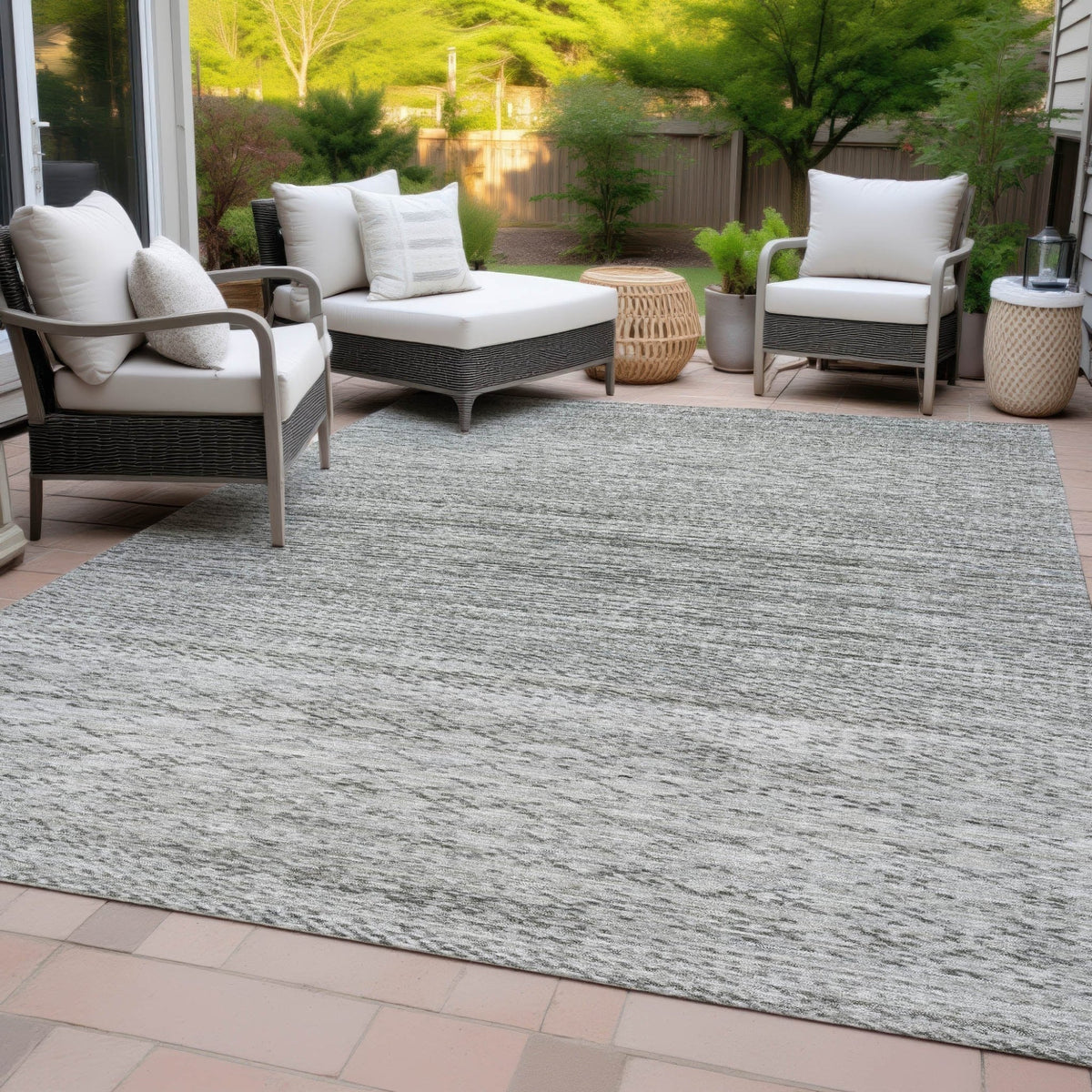 Addison Chantille ACN2150 Stripes Machine Made Transitional Gray Rug
