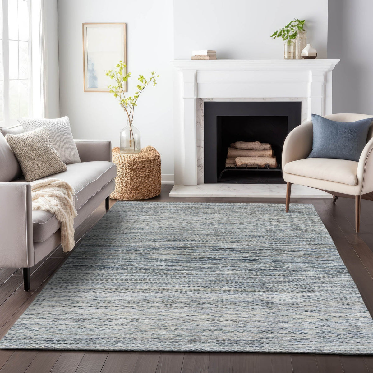 Addison Chantille ACN2150 Stripes Machine Made Transitional Linen Rug