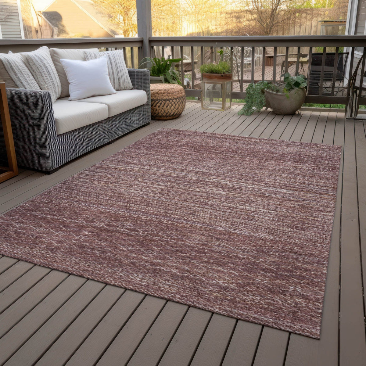 Addison Chantille ACN2150 Stripes Machine Made Transitional Merlot Rug