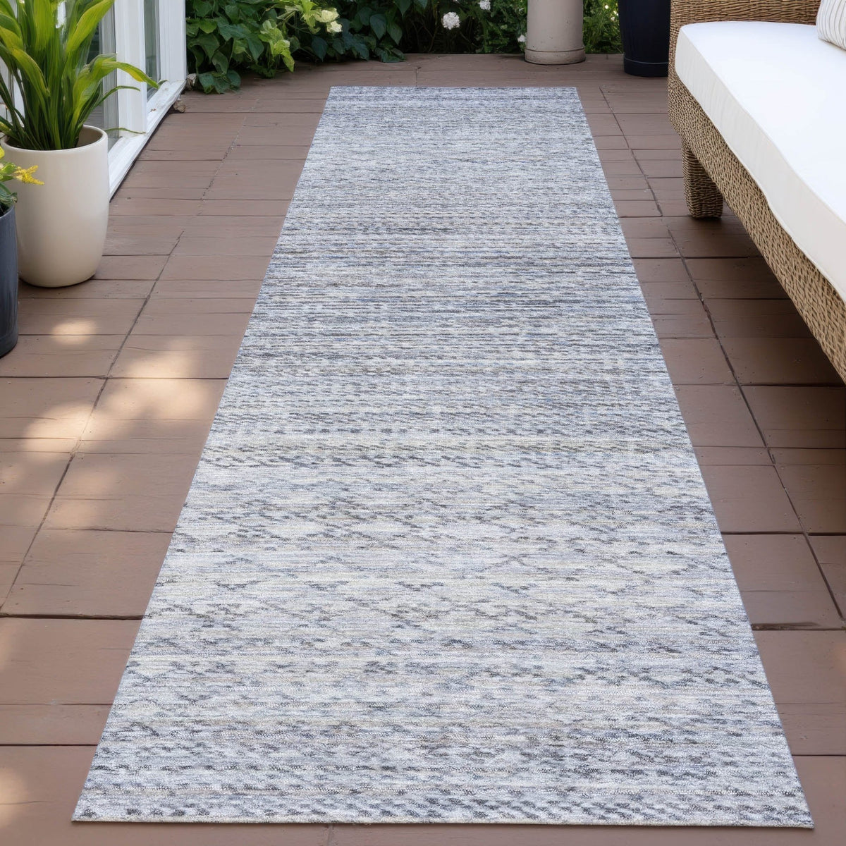Addison Chantille ACN2150 Stripes Machine Made Transitional Sky Rug