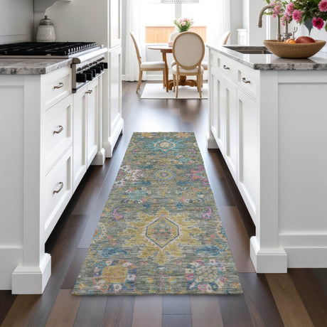 Addison Chantille ACN2151 Medallions Machine Made Traditional Aloe Rug