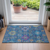 Addison Chantille ACN2151 Medallions Machine Made Traditional Blue Rug