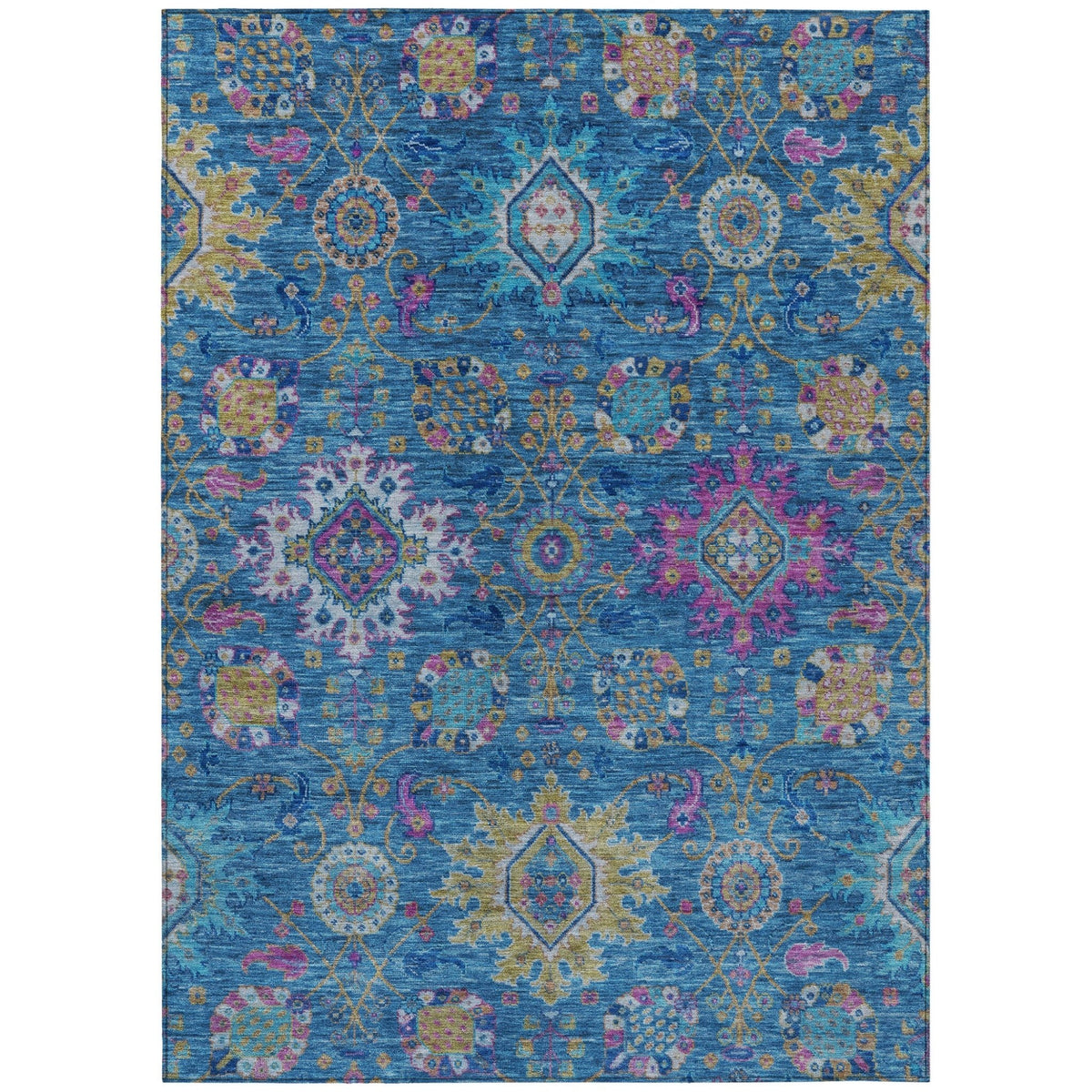 Addison Chantille ACN2151 Medallions Machine Made Traditional Blue Rug