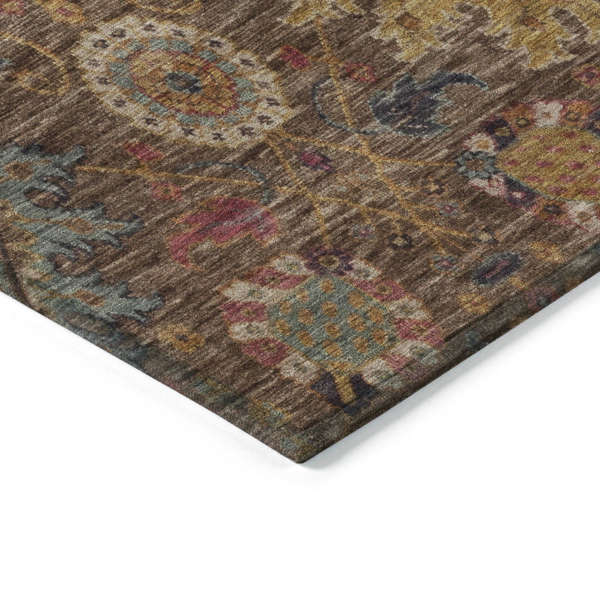 Addison Chantille ACN2151 Medallions Machine Made Traditional Chocolate Rug