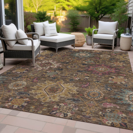 Addison Chantille ACN2151 Medallions Machine Made Traditional Chocolate Rug