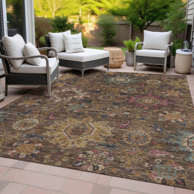 Addison Chantille ACN2151 Medallions Machine Made Traditional Chocolate Rug