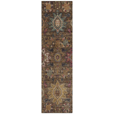 Addison Chantille ACN2151 Medallions Machine Made Traditional Chocolate Rug